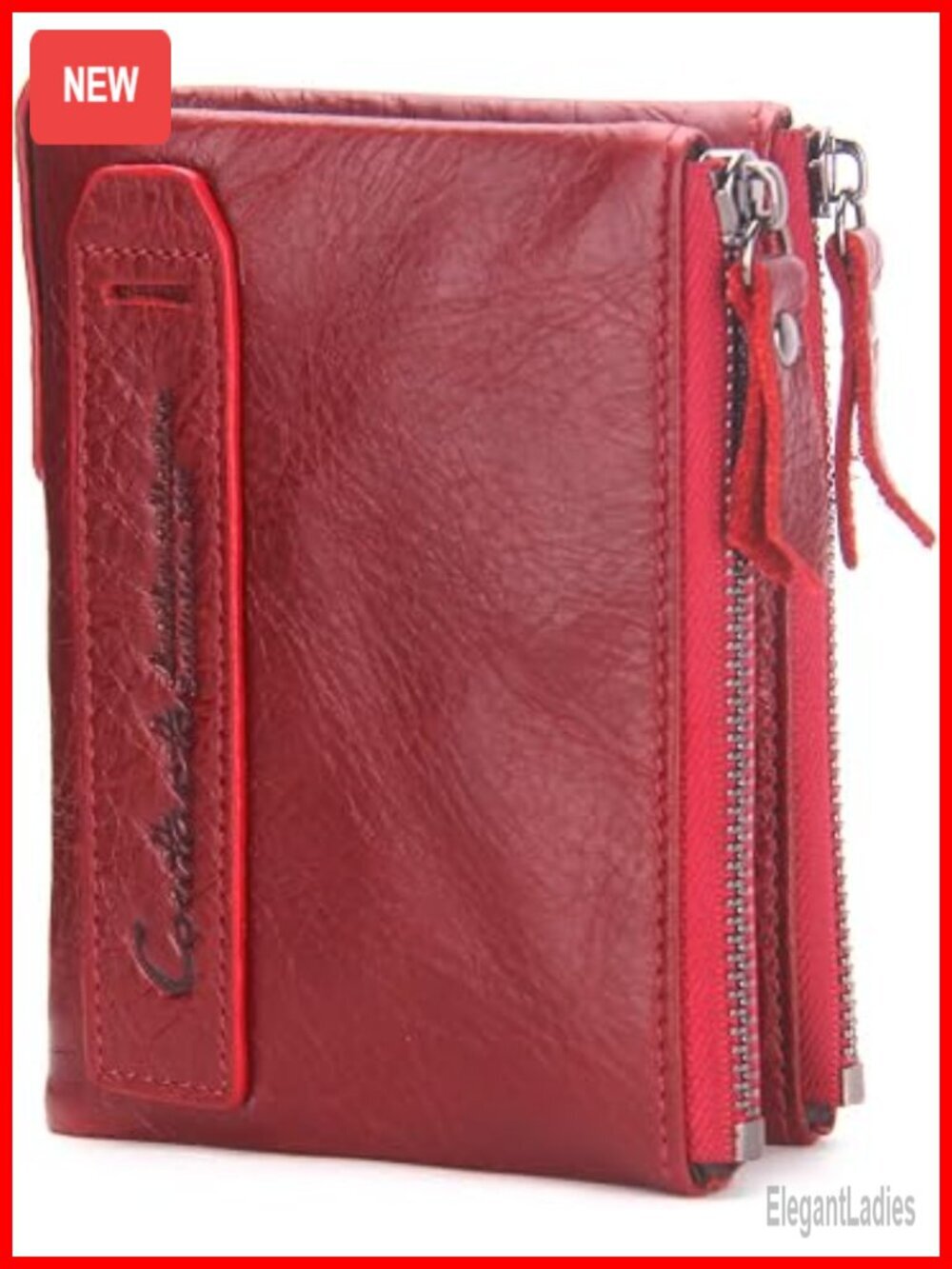 Genuine Leather Bifold Wallet with Coin Pocket and RFID Blocking